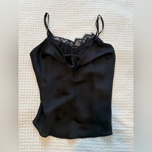Abercrombie Black Lace Trim Cami Top